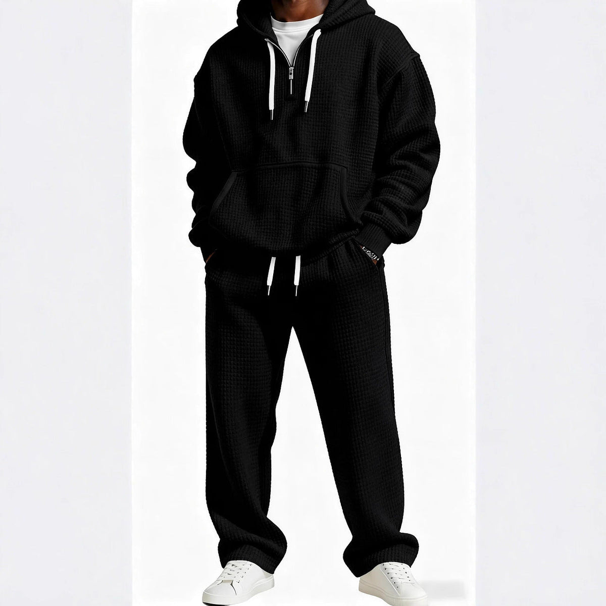 Men's Trendy Hoodie with Practical Zipper and Comfortable Jogging Pants