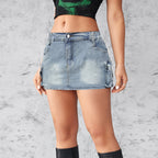 Women's Denim Skirt with Pockets