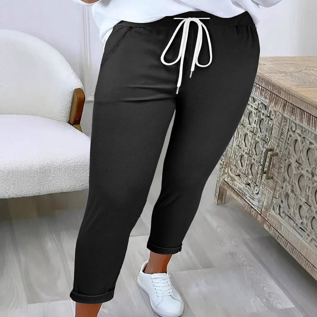 Women's Casual Pants with Elastic Waistband and Drawstring