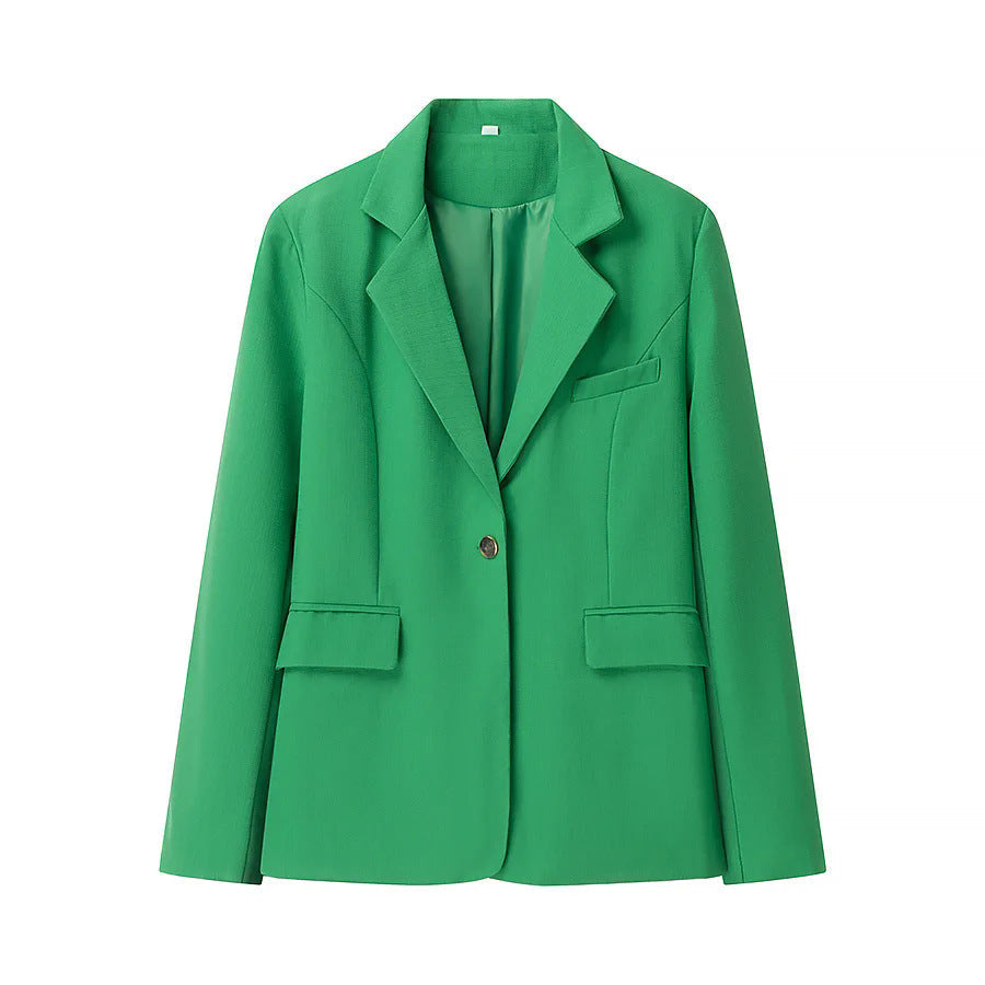 Women's Elegant Blazer Jacket with Textured Design and Practical Pockets