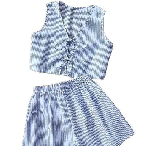 Women's Lounge-Wear Set with Ruching and Back Lacing