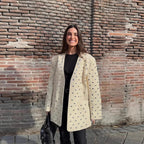 Elegant Blazer Jacket with Stone Embellishments