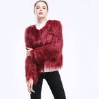Women's Cozy Faux Fur Open-Front Long-Sleeve Coat
