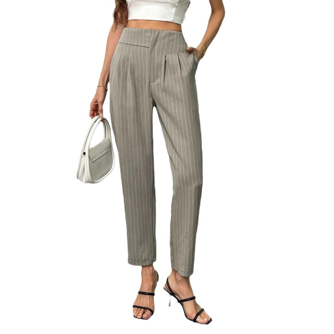 Women's Elegant and Fashionable Striped Trousers