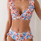 Women's Ruffled Floral Swim Set