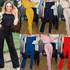 Women's Casual Two-Piece Set with Elegant Waist Belt
