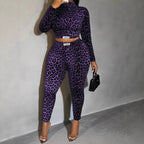 Women's High-Neck Leopard Print Jumpsuit