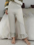 Women's Casual Pants with Ruffle Hems