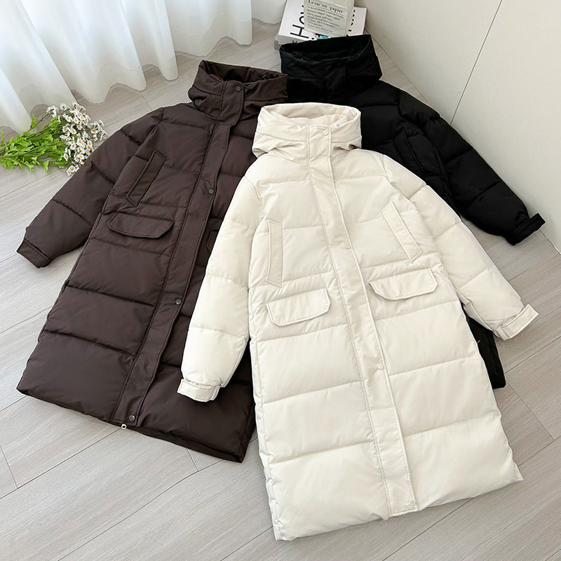 Women's Long Insulated Winter Jacket with Hood