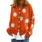 Women's Casual Floral Cardigan with Button Details