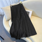 Women's Elegant Midi Skirt with Textured Fabric