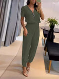 Women's Jumpsuit with High Neck and Side Zipper