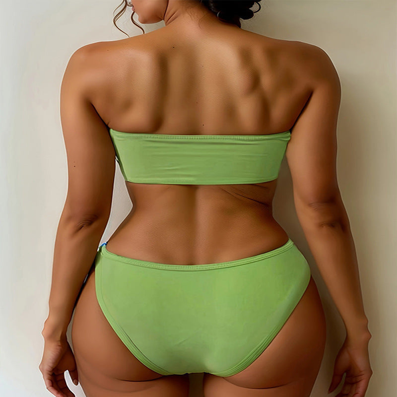Women's Bandeau Bikini with Bead Details