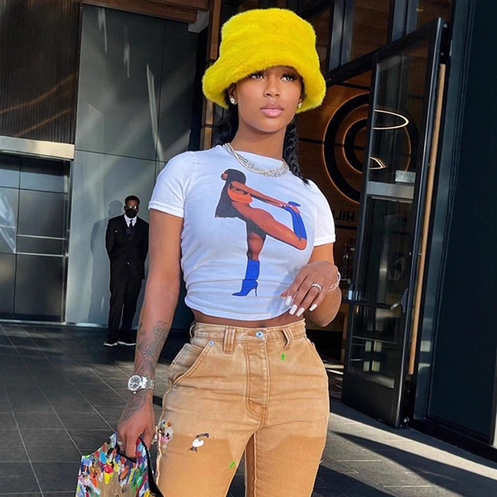 Women's Graphic Print Crop T-Shirt