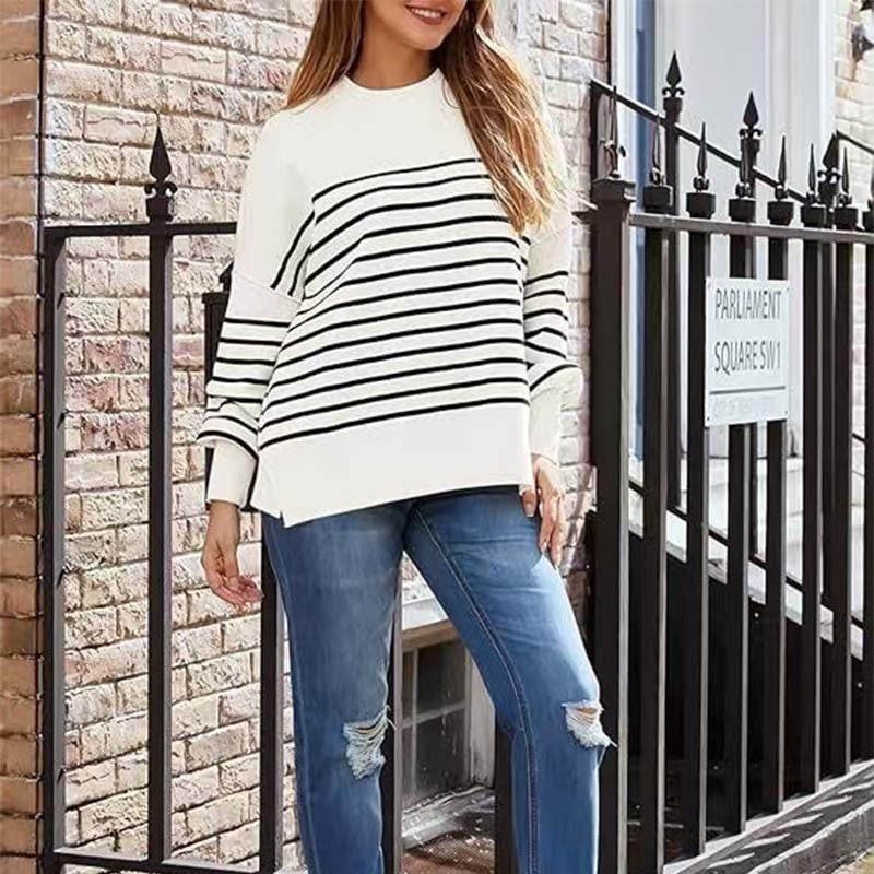Women's Striped Sweatshirt Pullover