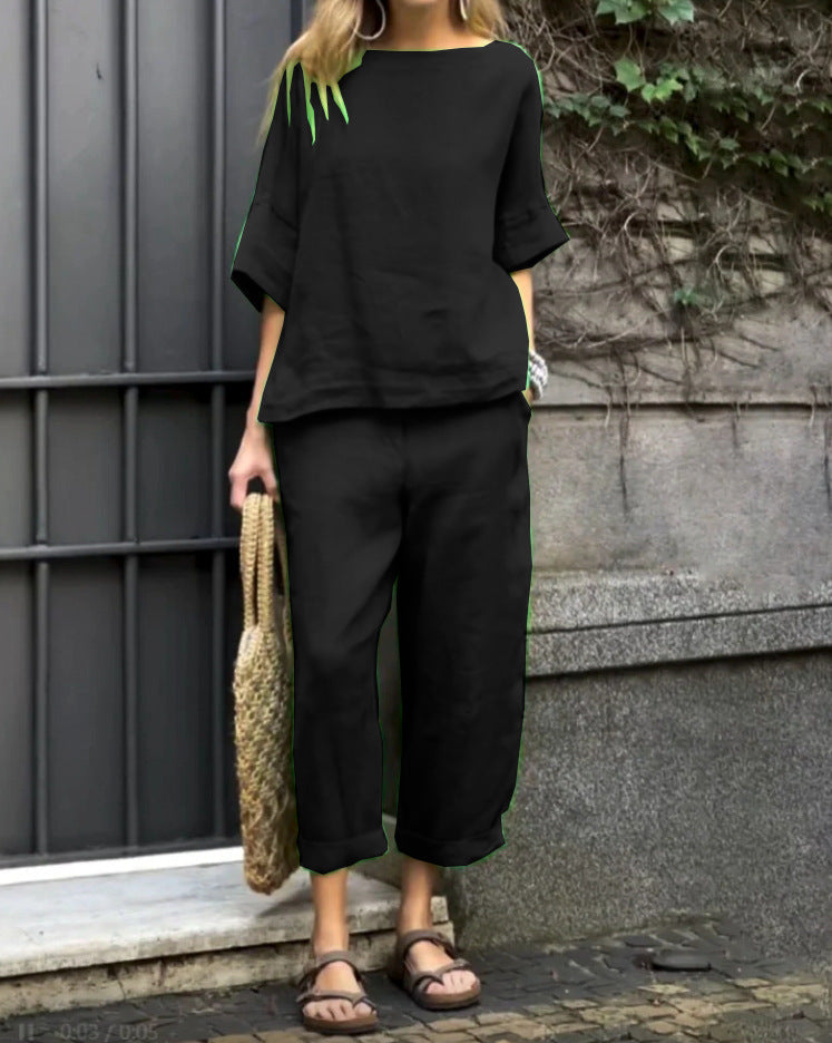 Women's Casual Lounge Set in Breathable Fabric
