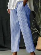 Women's Striped Casual Pants with Comfortable Waistband