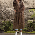 Women's Chunky Knit Coat with Elegant Cable Knit Structure and Buttons