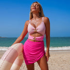 Women's Swim Top with Cut-Outs and Ruching