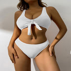 Women's Crop-Top Swimsuit with Knot Detail