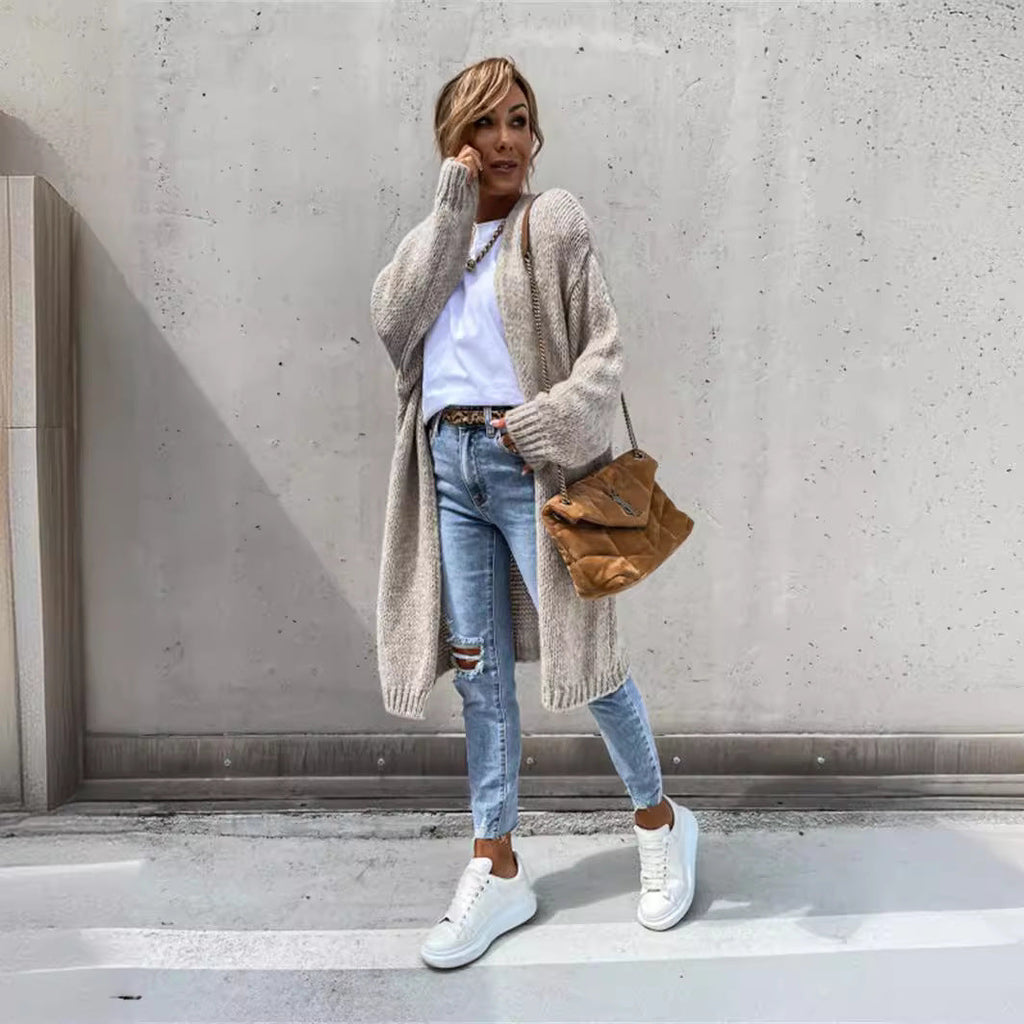 Women's Open-Front Chunky Knit Cardigan