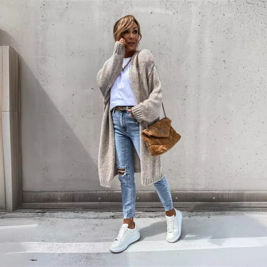 Women's Open-Front Chunky Knit Cardigan