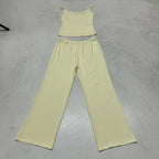 Lounge Set with Spaghetti Strap Top and Wide-Leg Pants