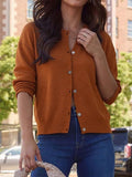 Women's Elegant Cardigan with Button Details and Practical Pockets