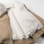 Elegant Quilted Jacket with Soft Faux Fur Collar and Practical Pockets