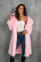 Women's Luxurious Faux Fur Coat with Elegant Cut