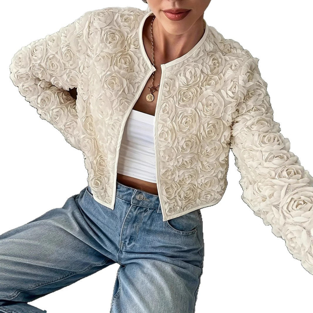 Women's Floral Appliqué Jacket