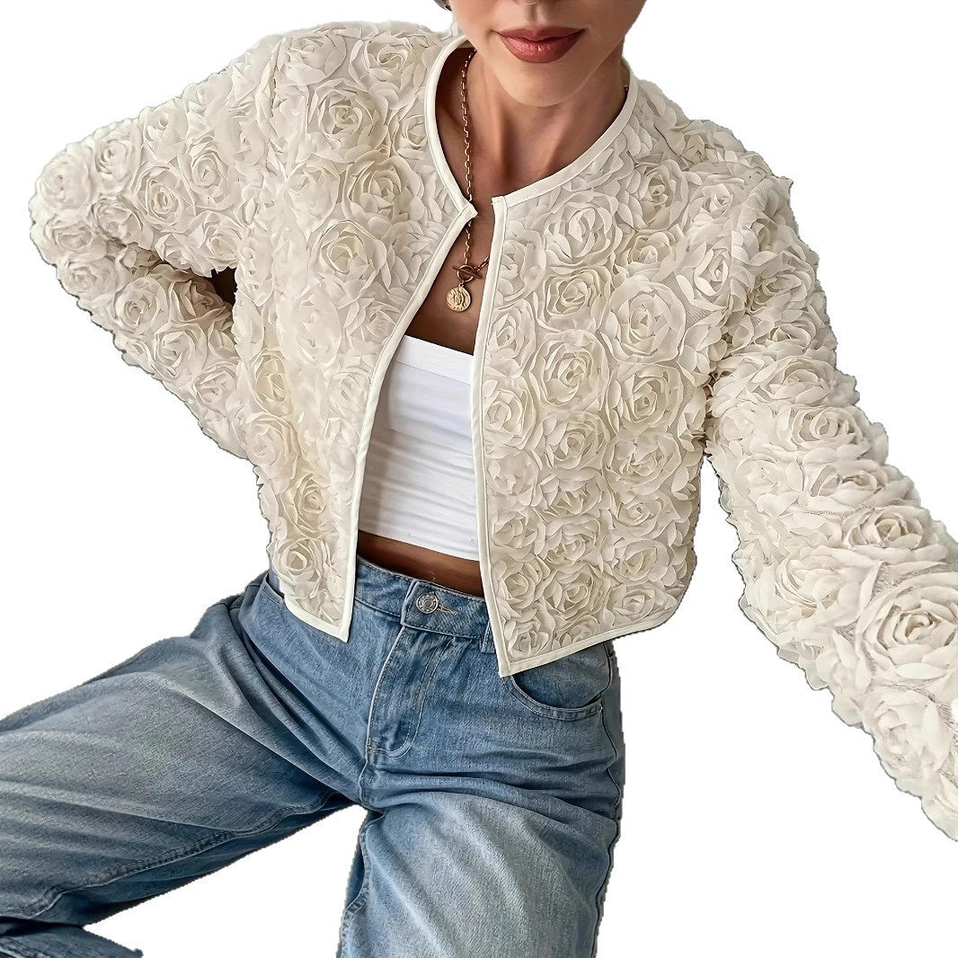 Women's Floral Appliqué Jacket