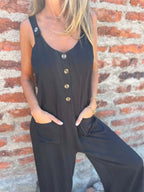 Women's Jumpsuit with Practical Pockets and Button Detail