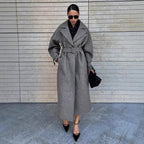 Women's Elegant Tailored Wool Coat with Belt