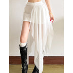 Women's Chiffon Maxi Skirt with Asymmetrical Cut