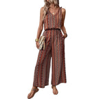 Women's Wide-Leg V-Neck Jumpsuit