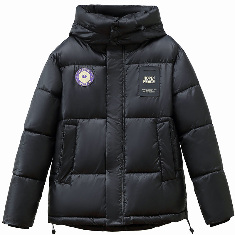 Down Jacket with Hood and Zipper