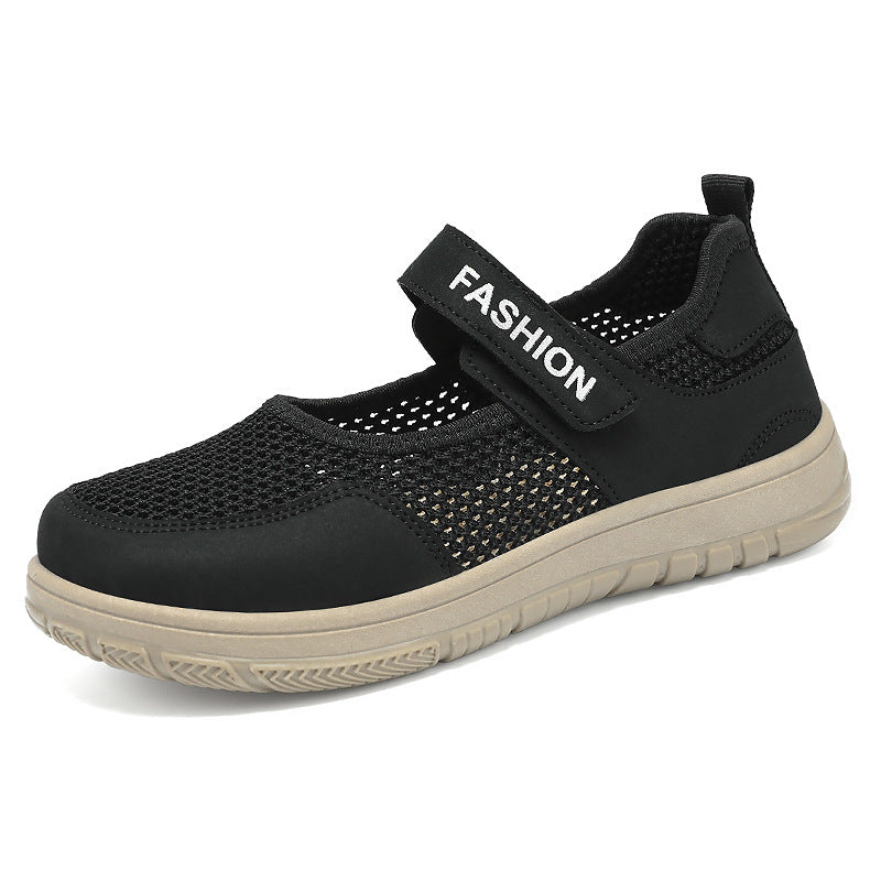 Women's Breathable Casual Sneakers with Adjustable Hook-and-Loop Closure