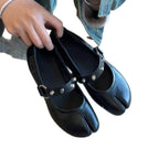 Women's Ballet Flats with Decorative Studs and Comfortable Strap