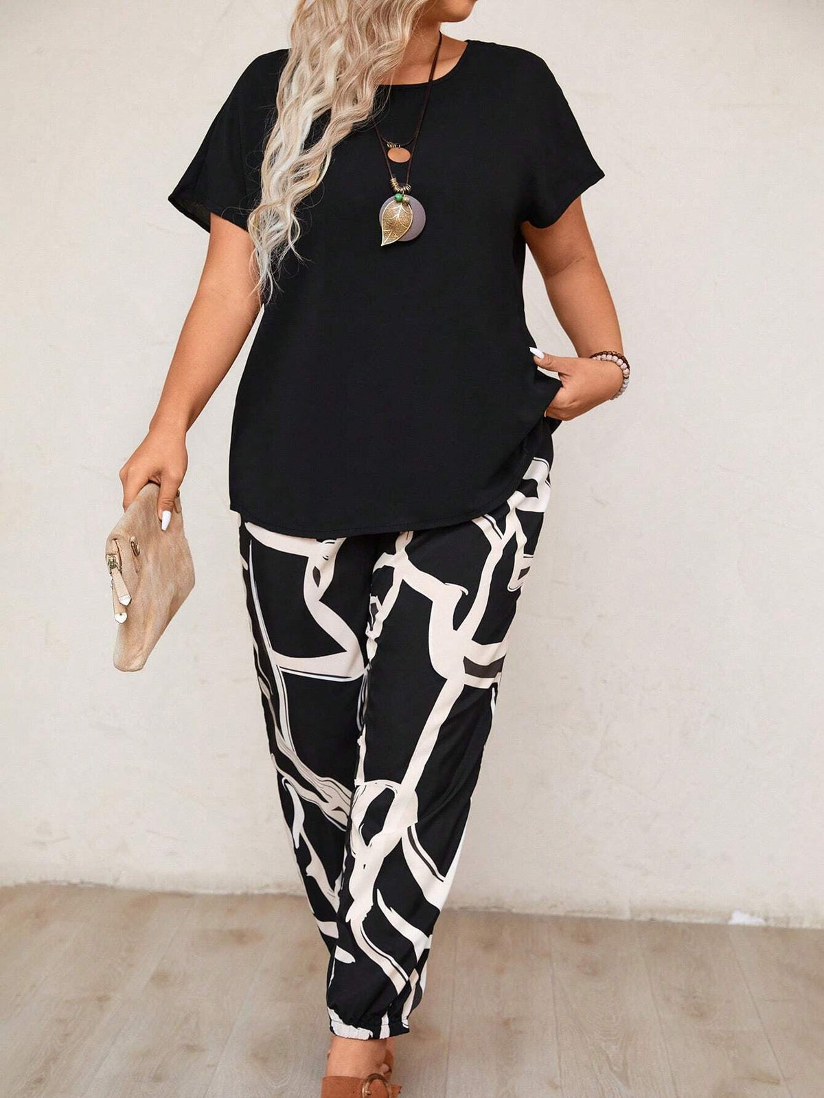 Women's Casual Floral Print Top and Jogger Set