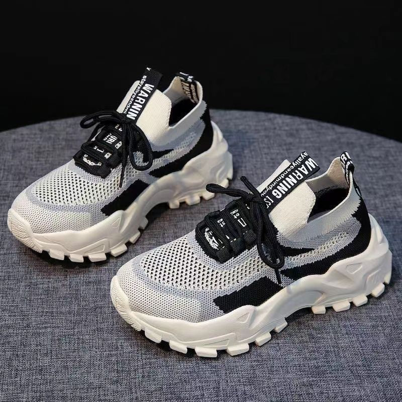 Women's Breathable Running and Leisure Shoes with Thick Profile