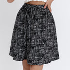 Women's Plaid Midi Skirt with Wide Cut