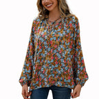 Casual Floral Blouse with Ruffle Details