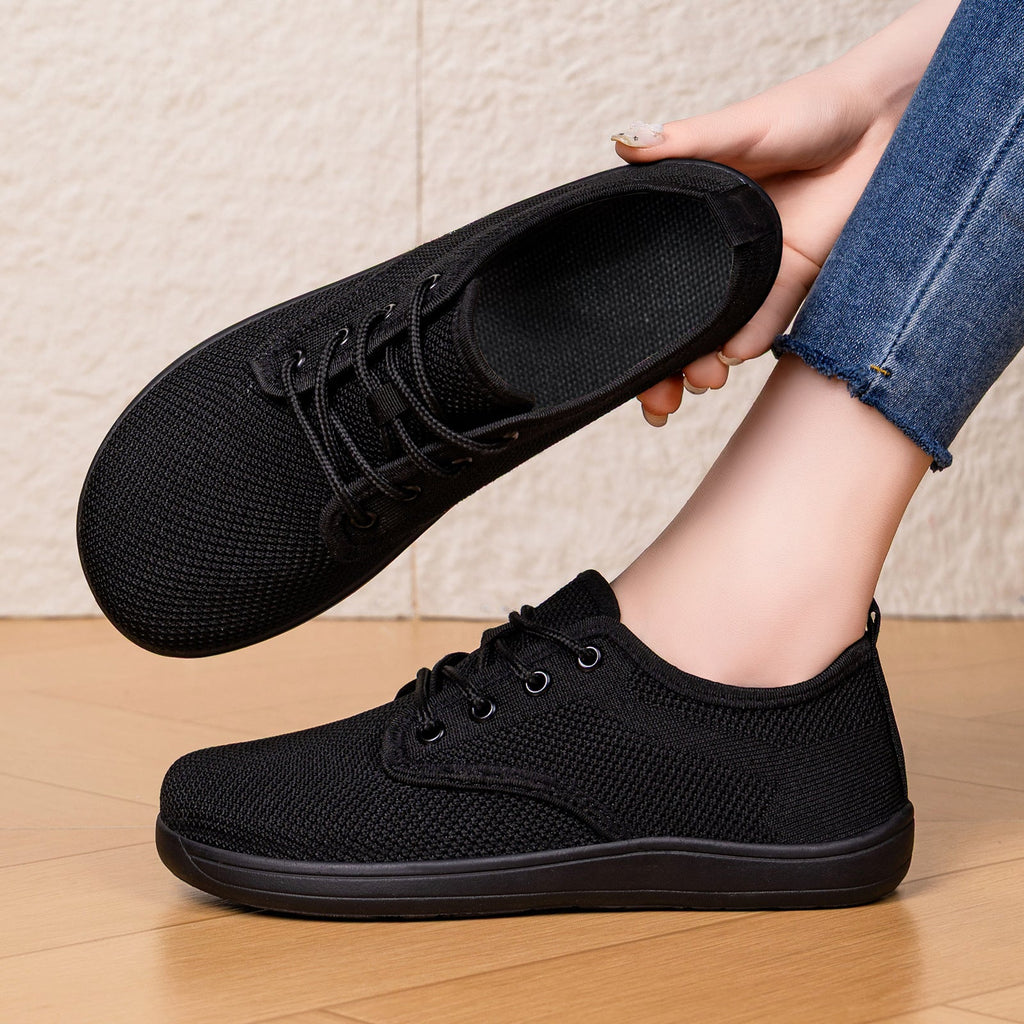 Women's Breathable Sneakers with Elastic Leather Upper