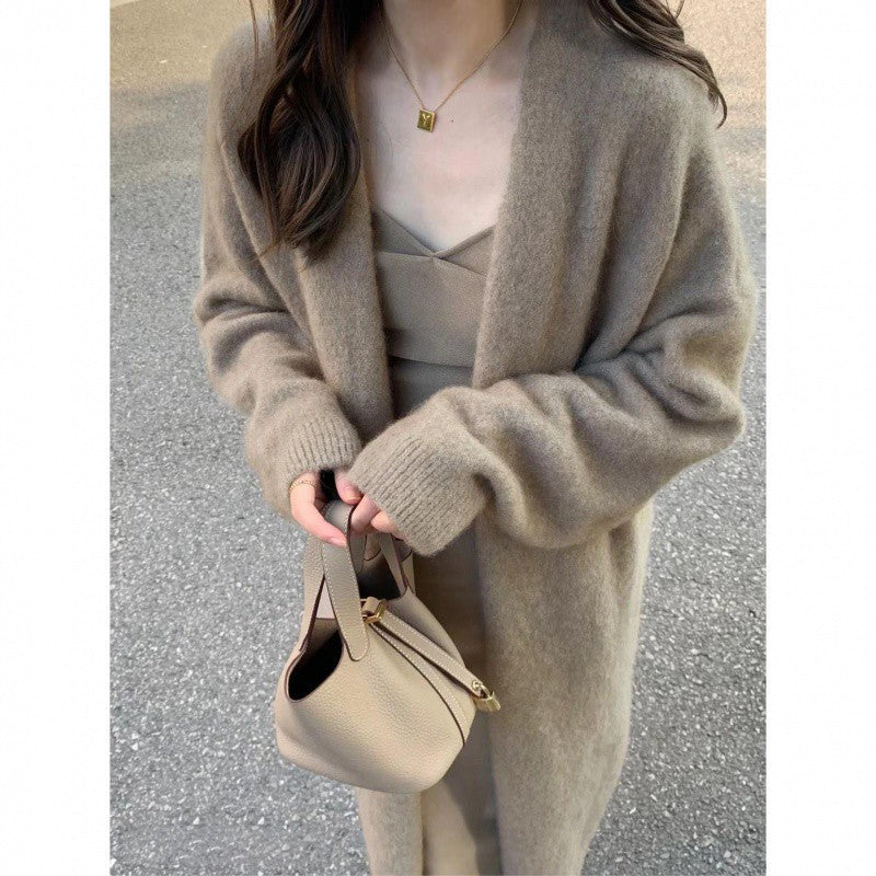 Women's Cozy Oversized Cardigan with Puff Sleeves