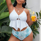 Women's Swim Set with Flowy Top and Floral Bottom