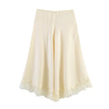 Women's Elegant Palazzo Trousers with Delicate Lace Trim