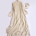 Women's Elegant Long Coat with Asymmetrical Cut and High Collar