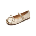 Women's Ballet Flats with Decorative Strap and Elegant Bow