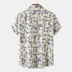 Women's Short-Sleeve Shirt with Unique Mushroom Design